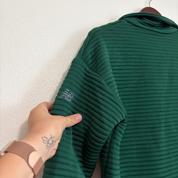 Women New Balance XS Green Waffle Ribbed Texture Dri Fit Zip Up Athletic Jacket - Picture 6 of 9